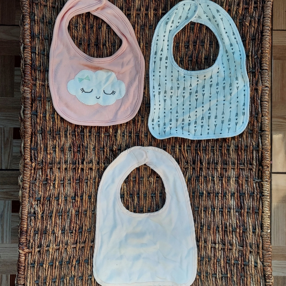 Chick Pea Cloud Arrows (3) Baby Girl Bibs Bundle